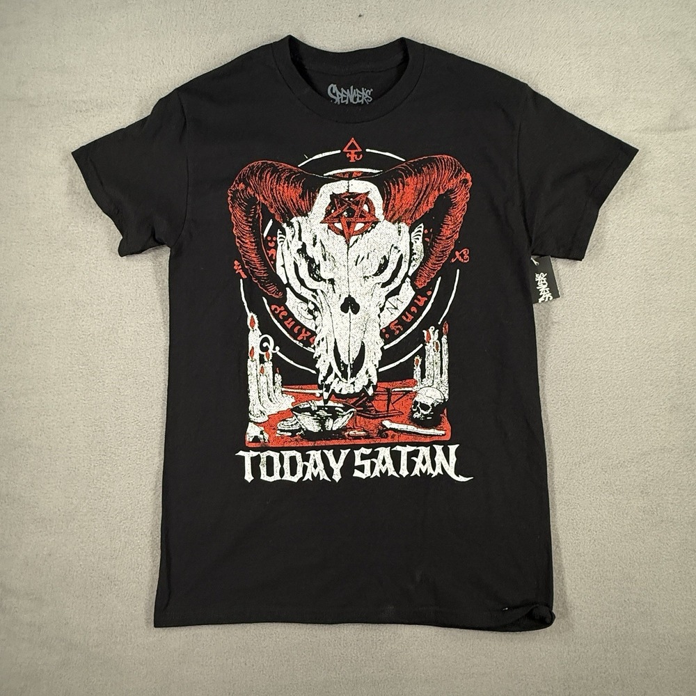 Today Satan Blood Graphic Tee Men's Small Black Heavy Metal Occult NWT